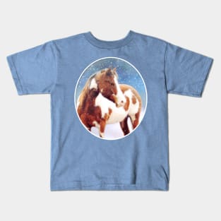 Paint Horse Snow Day Kids T-Shirt